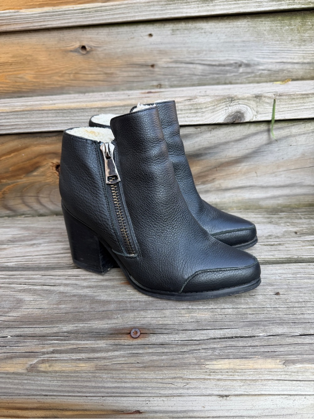 Sol Sana Brooke Shearling Ankle Boot in Black